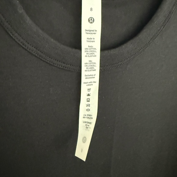 NWOT Lululemon Classic Fit Cotton Dress Black - Size 8 - Picture 7 of 8